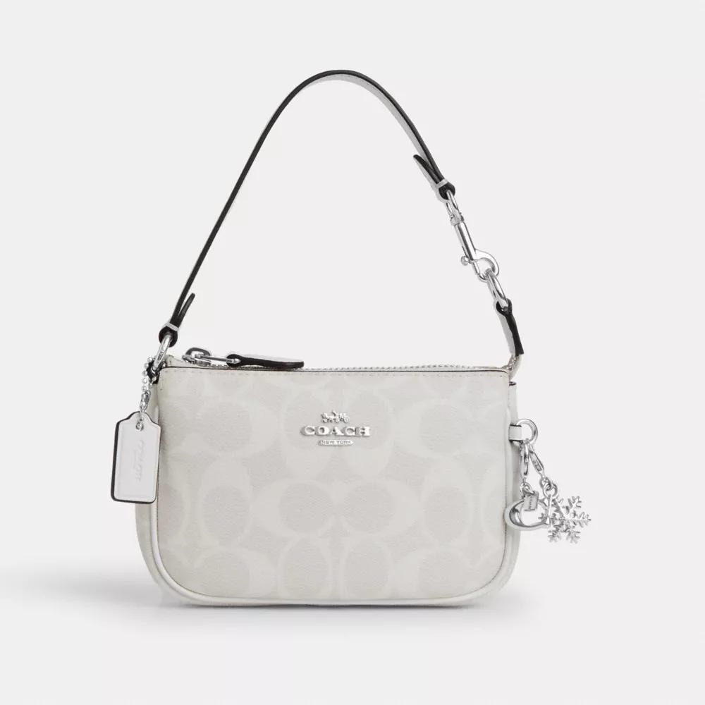 Coach Nolita 15 Cream Boxed Wristlet With Silver Accents